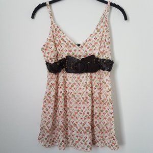 Jet Set Ivory Multi Floral Sleeveless Top, M